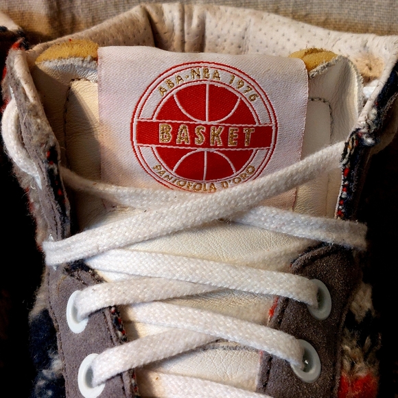 Pantofola d'Oro white & grey hi-top sneaker w sherpa trim, sz 40, EUC - Picture 13 of 16